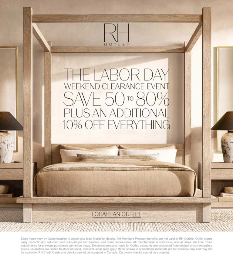 60-90% off everything at RH Outlet