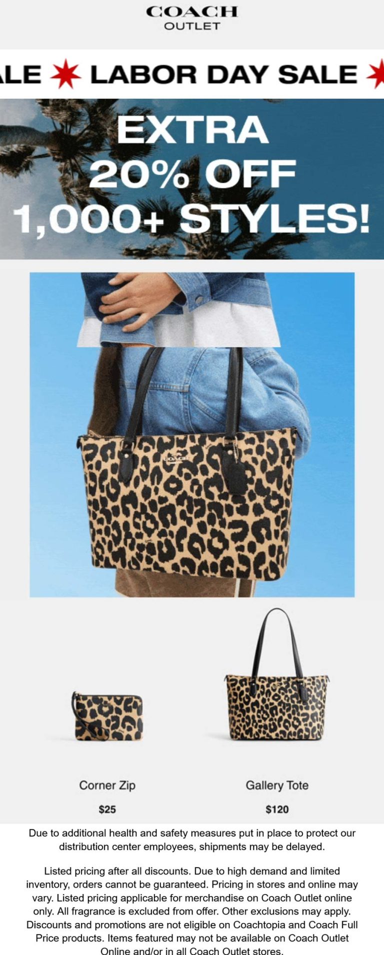 Extra 20% off at Coach Outlet