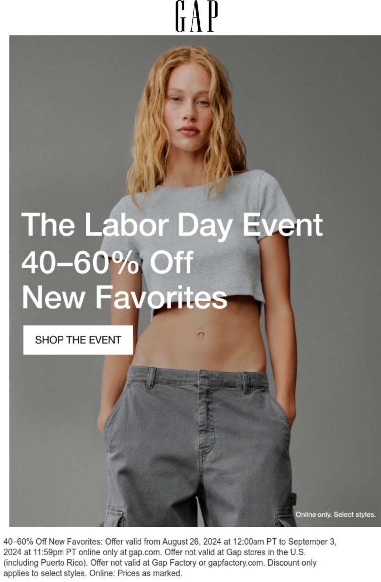 Extra 60% off sale items online at Gap
