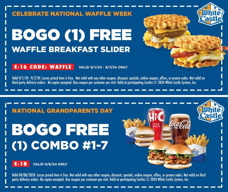 Second breakfast slider & combo meal free at White Castle