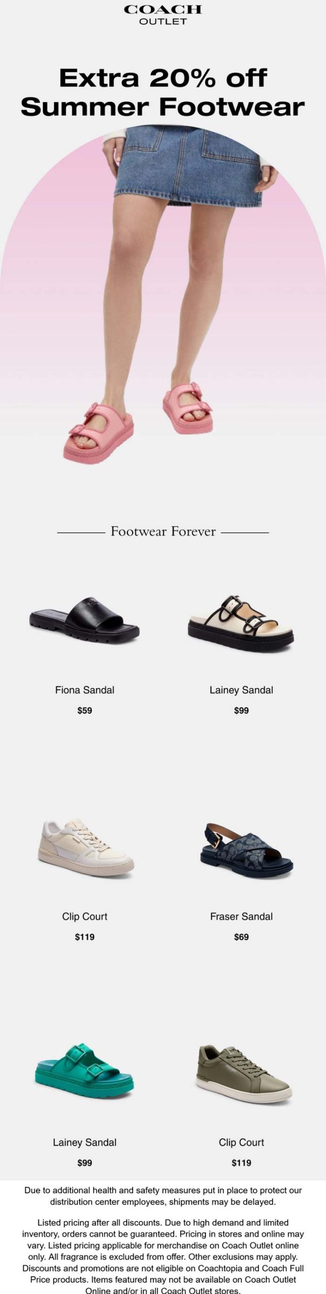 Extra 20 off summer footwear at Coach Outlet coachoutlet The