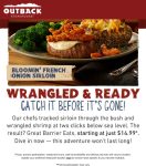 Bloomin french onion sirloin + potato = $18 & more at Outback Steakhouse restaurants #outbacksteakhouse