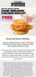 Free chicken biscuit on $1 via login at Hardees #hardees