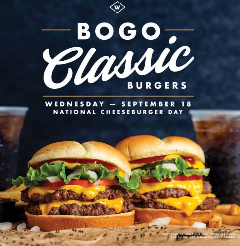 Second cheeseburger free Wednesday at Wayback Burgers