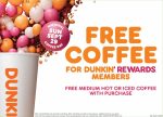 Free coffee with your order Sunday at Dunkin Donuts #dunkin