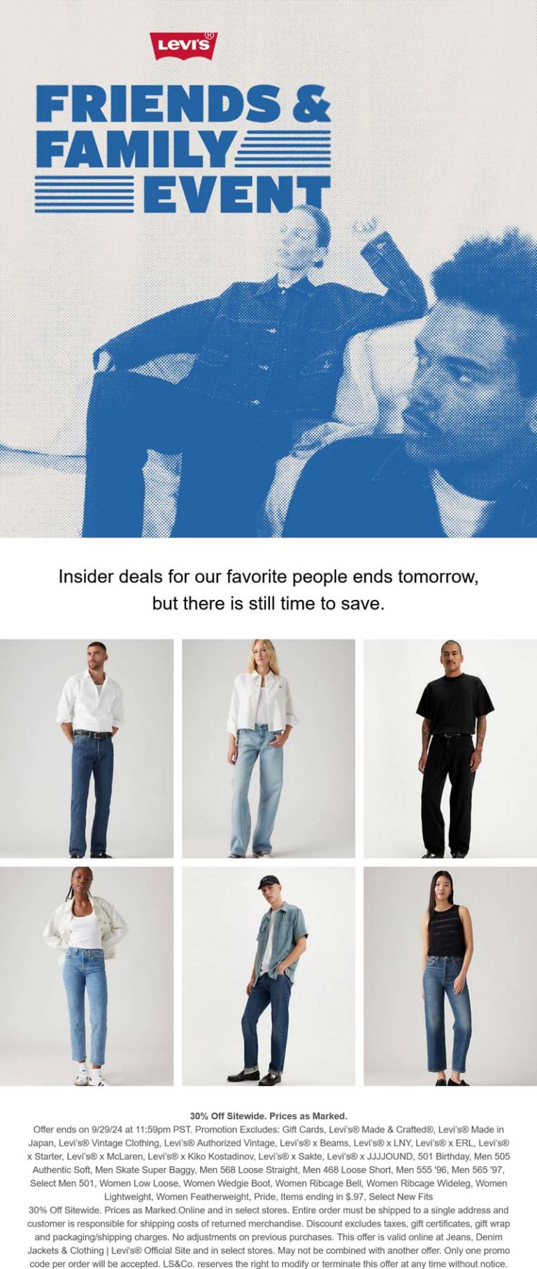 30% off everything online at Levis