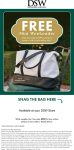 Free mini weekender bag on $89 today at DSW shoes #dsw