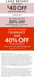 $40 off $100 + 50% off second item today at Lane Bryant, ditto online #lanebryant