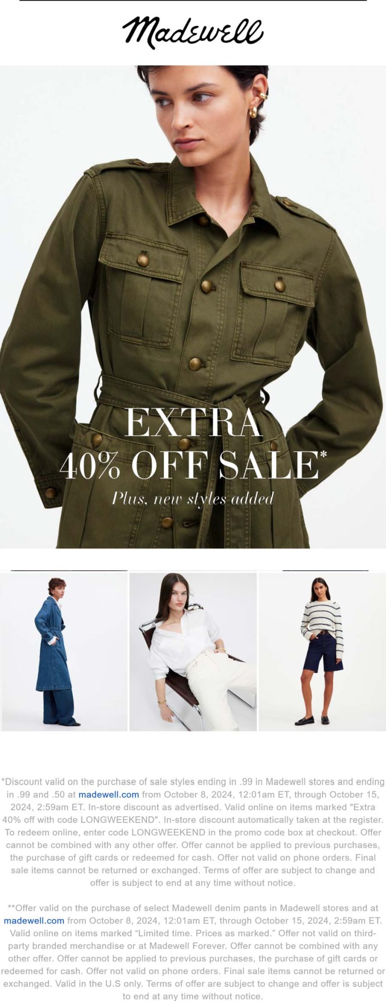 Extra 40% off sale items at Madewell
