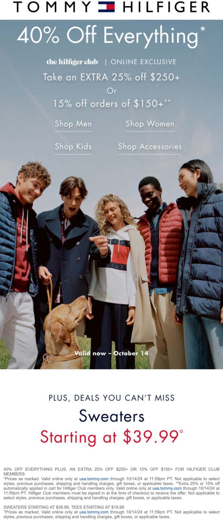 40% off everything at Tommy Hilfiger