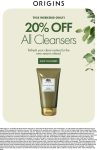 20% off all cleansers at Origins #origins