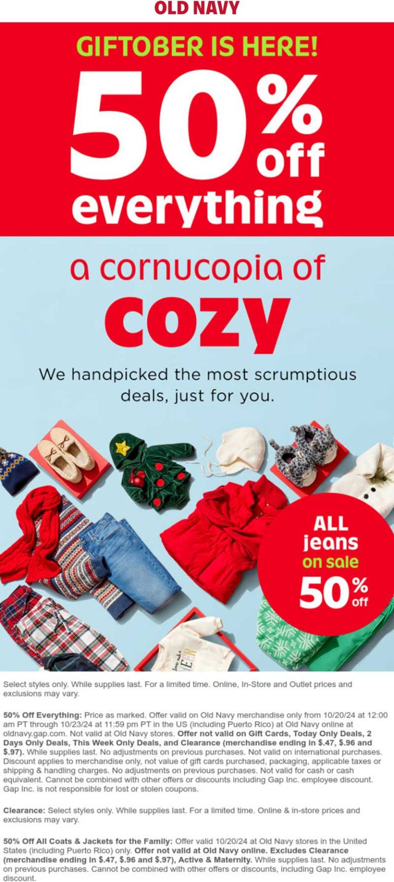 50% off everything at Old Navy