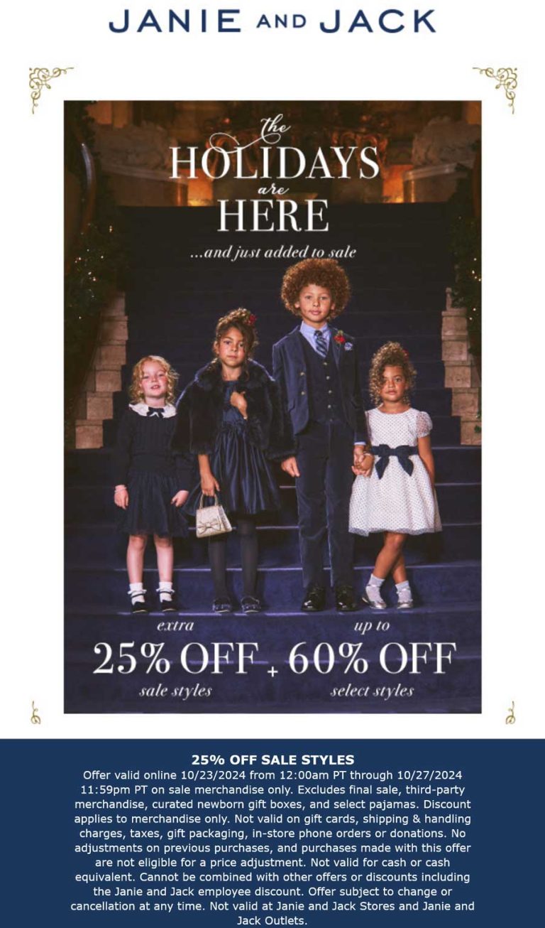 Extra 25% off sale styles at Janie and Jack