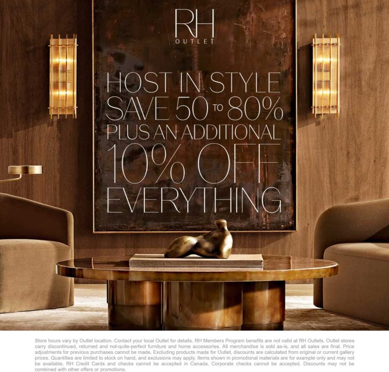 60-90% off the furniture at RH Outlet