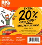 Extra 20% off everything today at Big Lots, or online via promo code DEAL20 #biglots