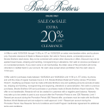 Extra 20% off clearance online today at Brooks Brothers #brooksbrothers