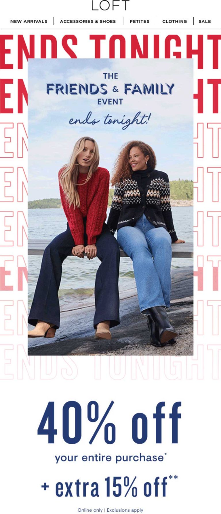 55% off online today at LOFT