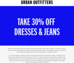 30% off dresses & jeans at Urban Outfitters #urbanoutfitters