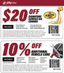 $20 off signature oil change at Jiffy Lube #jiffylube