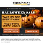 15% off everything at Working Persons Store via promo code SPOOKY2024 #workingpersonsstore