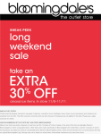 Extra 30% off clearance items at Bloomingdales #bloomingdales