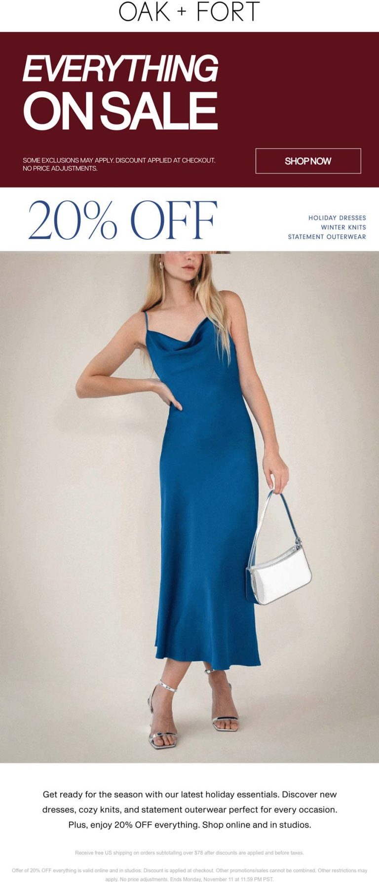 20% off everything at OAK + FORT
