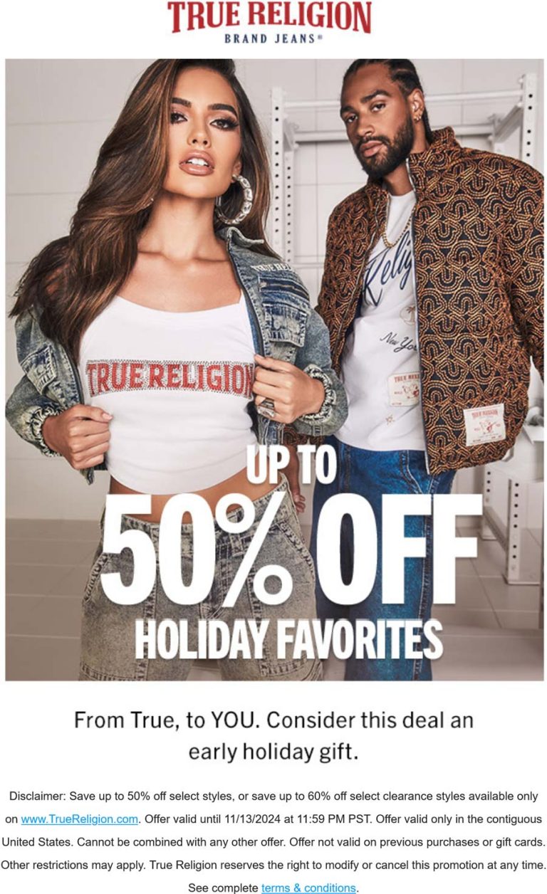50% off online at True Religion
