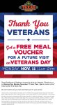 Veterans enjoy a free meal voucher Monday at Texas Roadhouse #texasroadhouse