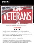 Vets & active score a free entree today at Coltons Steak House & Grill #coltons