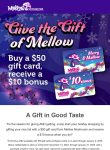 $10 card free on $50 card at Mellow Mushroom pizza #mellowmushroom