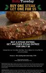 Second steak $5 today at Ruby Tuesday #rubytuesday