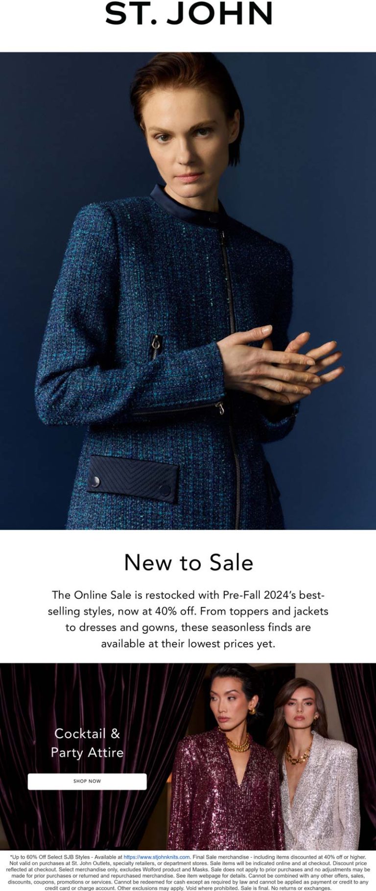 40% off pre-fall styles at St. John Knits