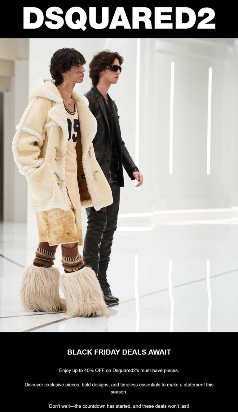 40% off various must-have pieces at Dsquared2