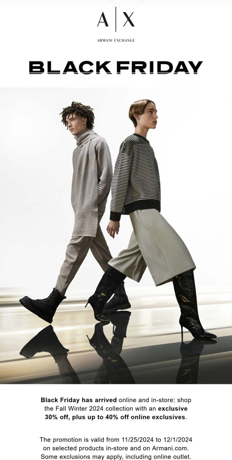 30-40% off at Armani Exchange