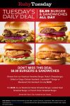 $7 burgers & sandwiches + fries today at Ruby Tuesday #rubytuesday