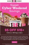 $5 off $15 at Baskin Robbins ice cream via promo code CHILL #baskinrobbins