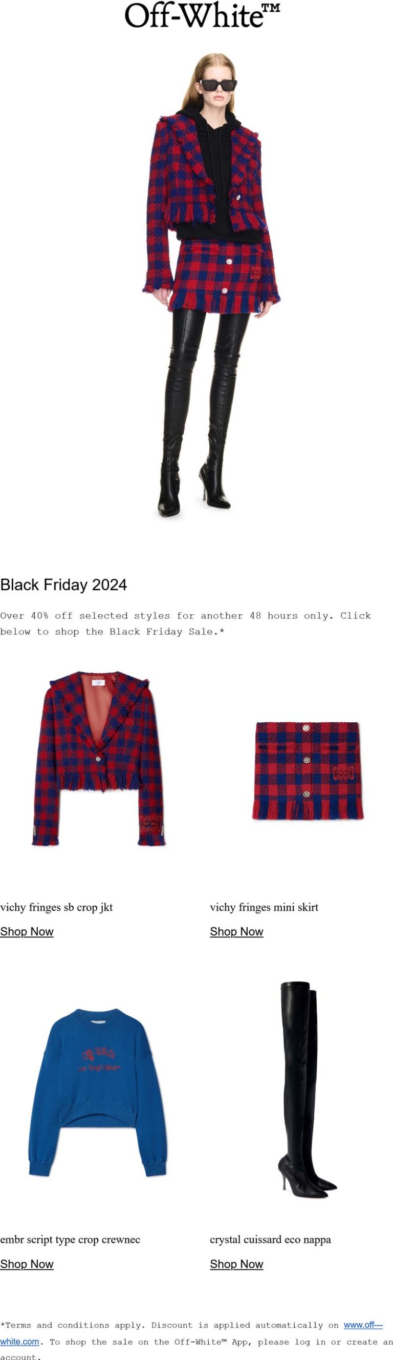 40% off at Off-White