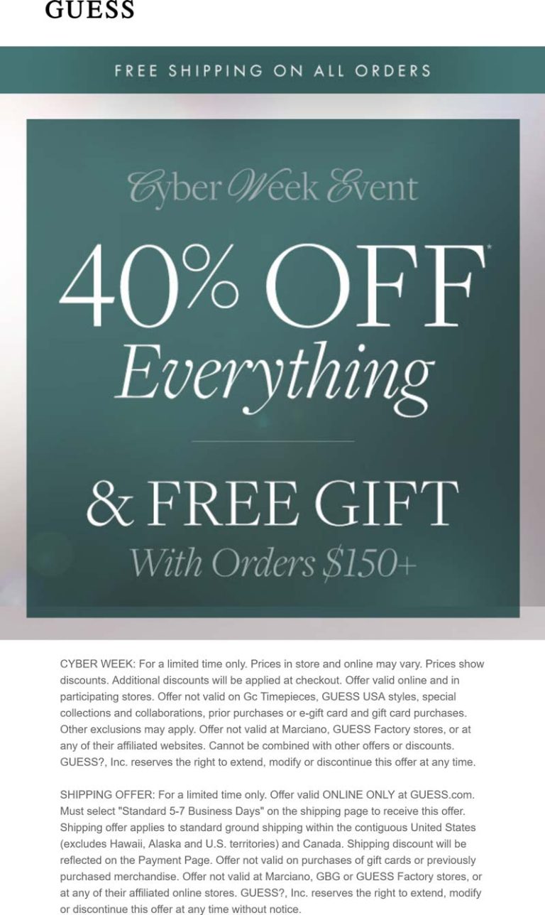 40% off everything at GUESS
