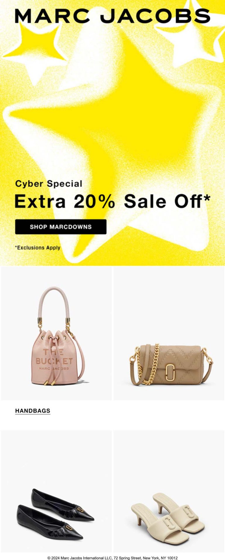 Extra 20% off sale items at Marc Jacobs