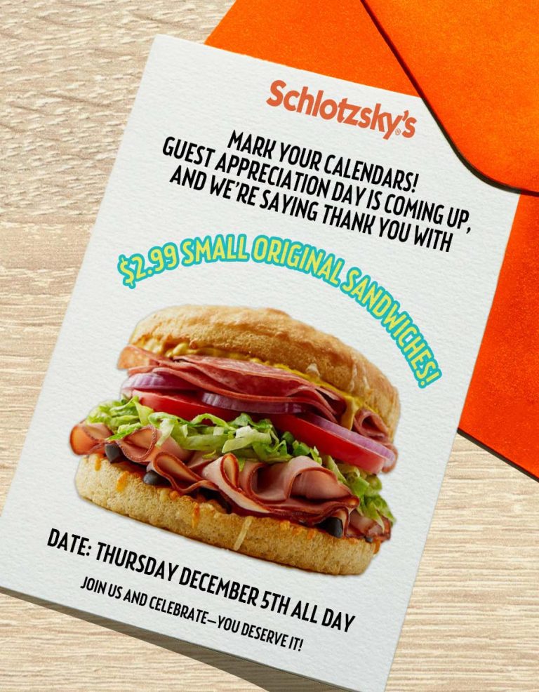 $3 sandwiches Thursday at Schlotzskys