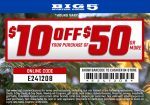 $10 off $50 at Big 5 sporting goods, or online via promo code E241208 #big5