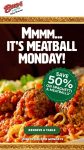 50% off spaghetti & meatballs today at Buca di Beppo restaurants #bucadibeppo