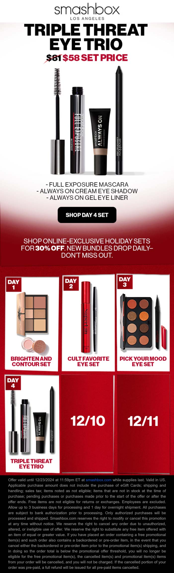 30% off eye trio today at Smashbox cosmetics #smashbox