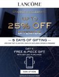 Free 4pc on $50 via text & more today at Lancome #lancome