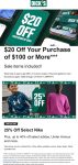 $20 off $100 via mobile today at Dicks sporting goods #dicks