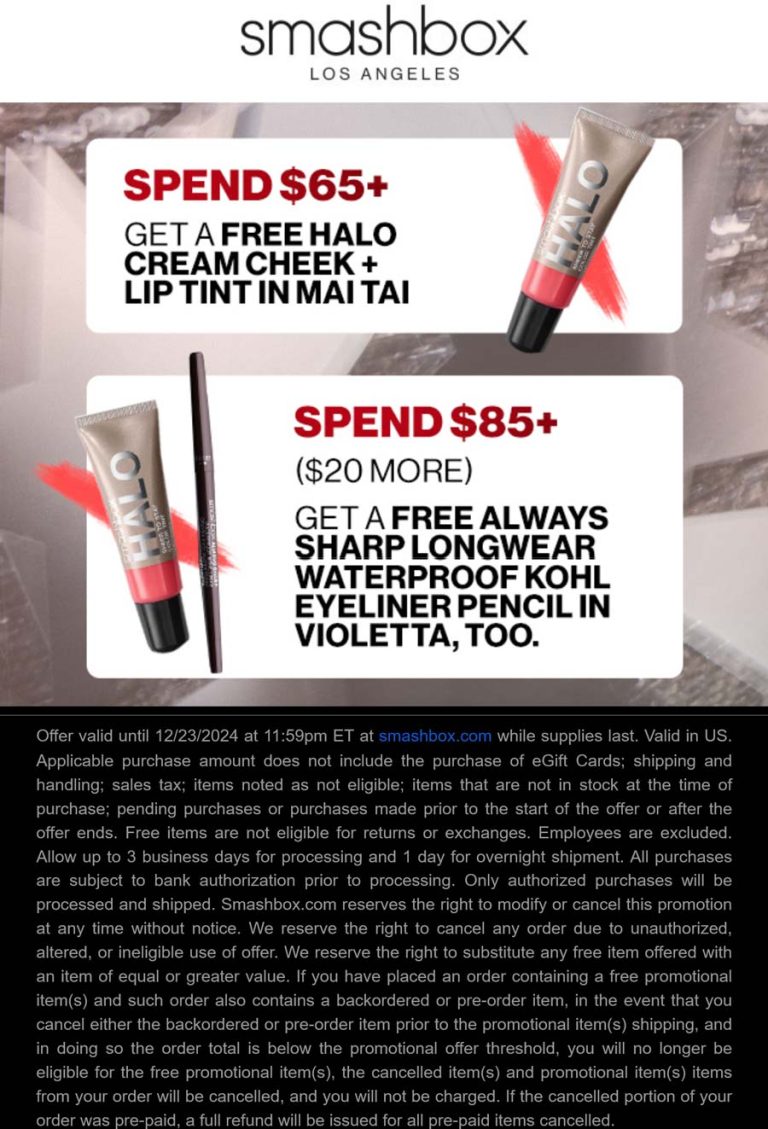 Free lip tint & more on $65+ at Smashbox