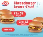 2 cheeseburgers for $5 & more at Dairy Queen restaurants #dairyqueen