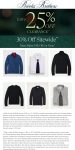 Extra 25% off clearance & 30% off everything else online at Brooks Brothers #brooksbrothers