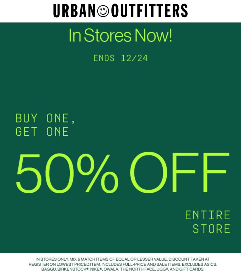 Second item 50% off at Urban Outfitters