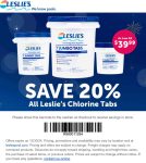 20% off chlorine tabs & shock at Leslies Pool #lesliespool